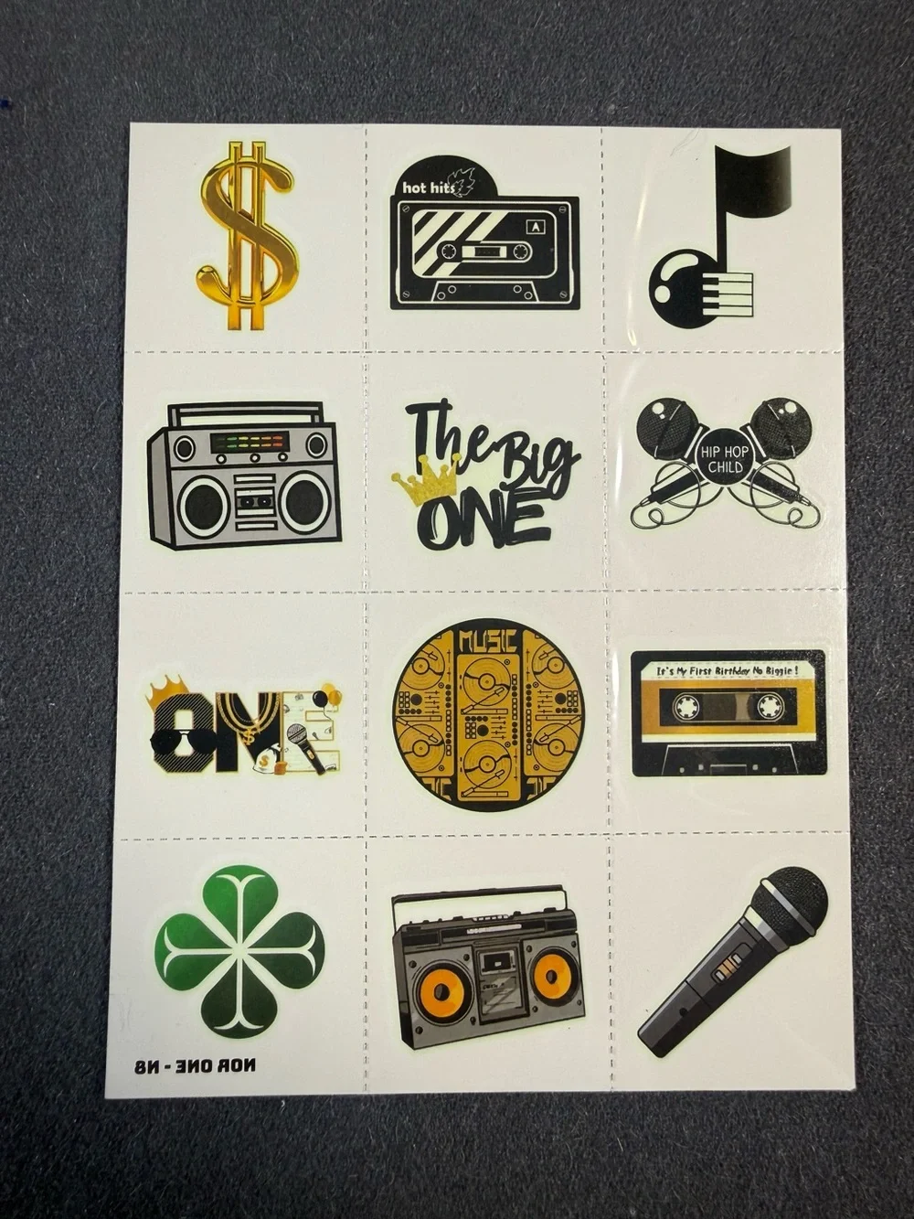 Baby’s First Birthday Hip Hop Party Favor Temporary Tattoos 96 pcs